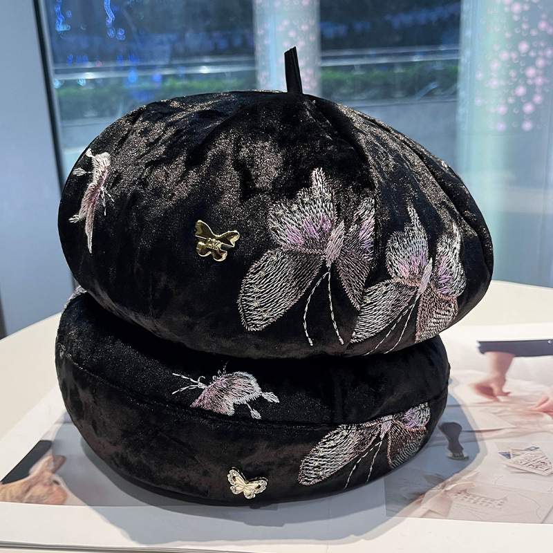Street Fashion Pose - Fashionable Butterfly Embroidery Elegant Posing with