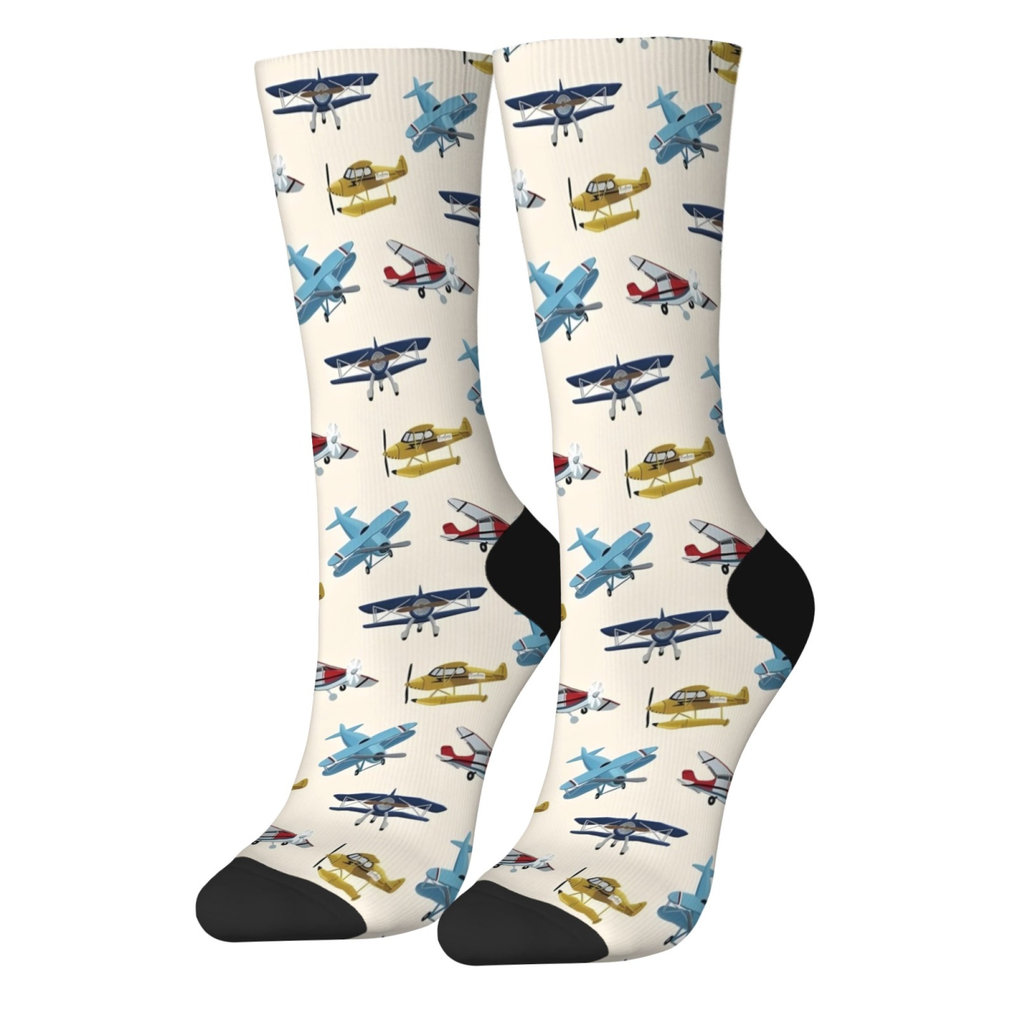 Street Fashion Style Youtube - Nostalgic airplane men's socks novelty funny