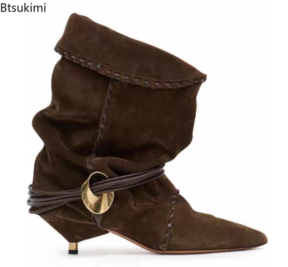 Street Fashion Style Youtube - Autumn Winter New Women's Thin Heel