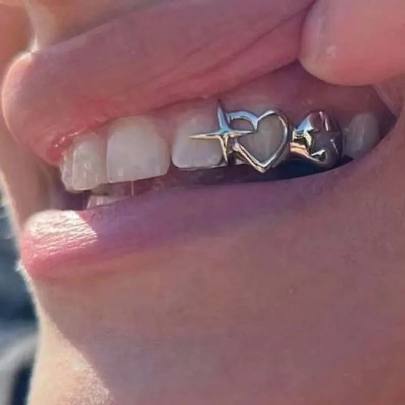 Street Fashion Jewelry - Punk Hip Hop Hollow Heart Teeth