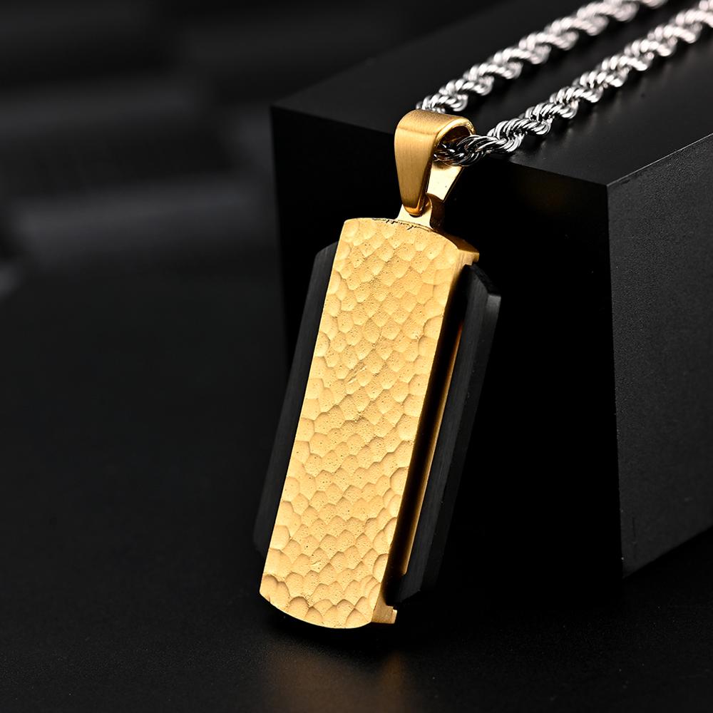Fashion Street Singapore - Stainless Steel Hammer Striations Pendant Necklace