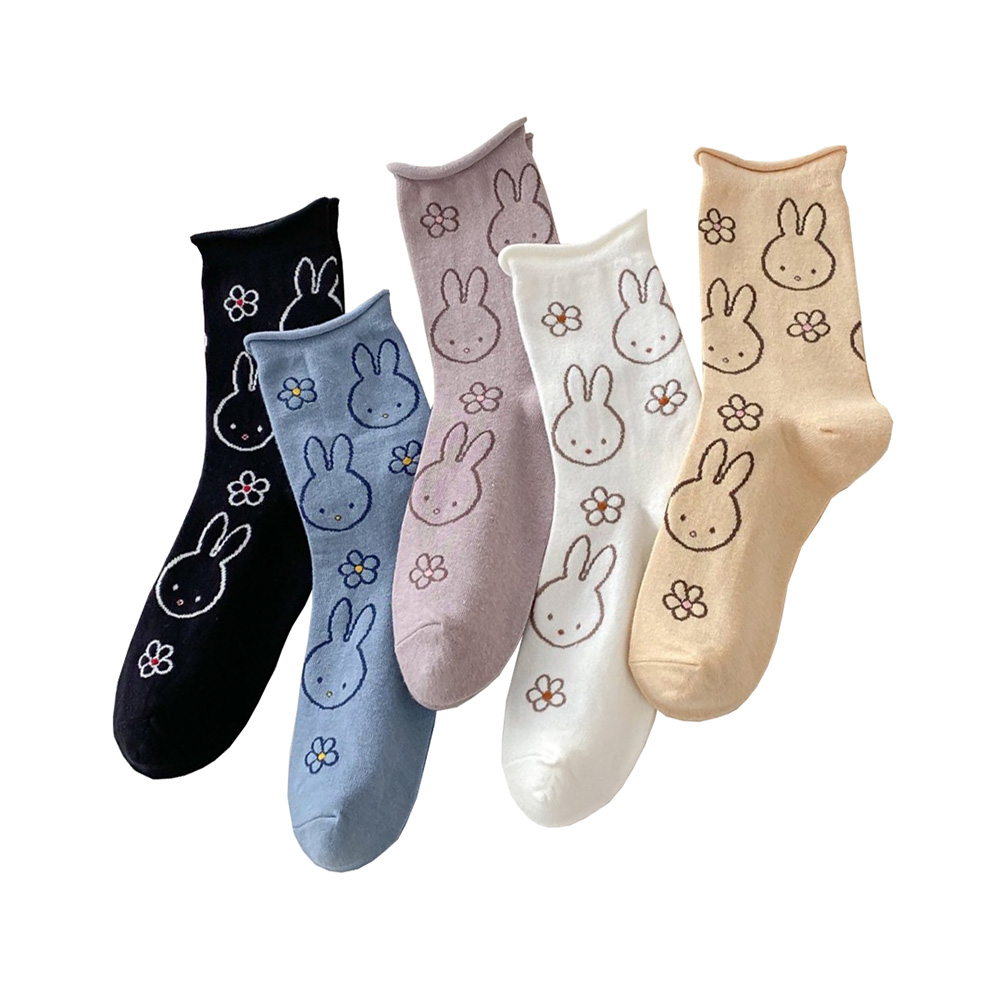 Street Fashion Style Youtube - 5 Pair Cute Funny Cartoon Rabbits