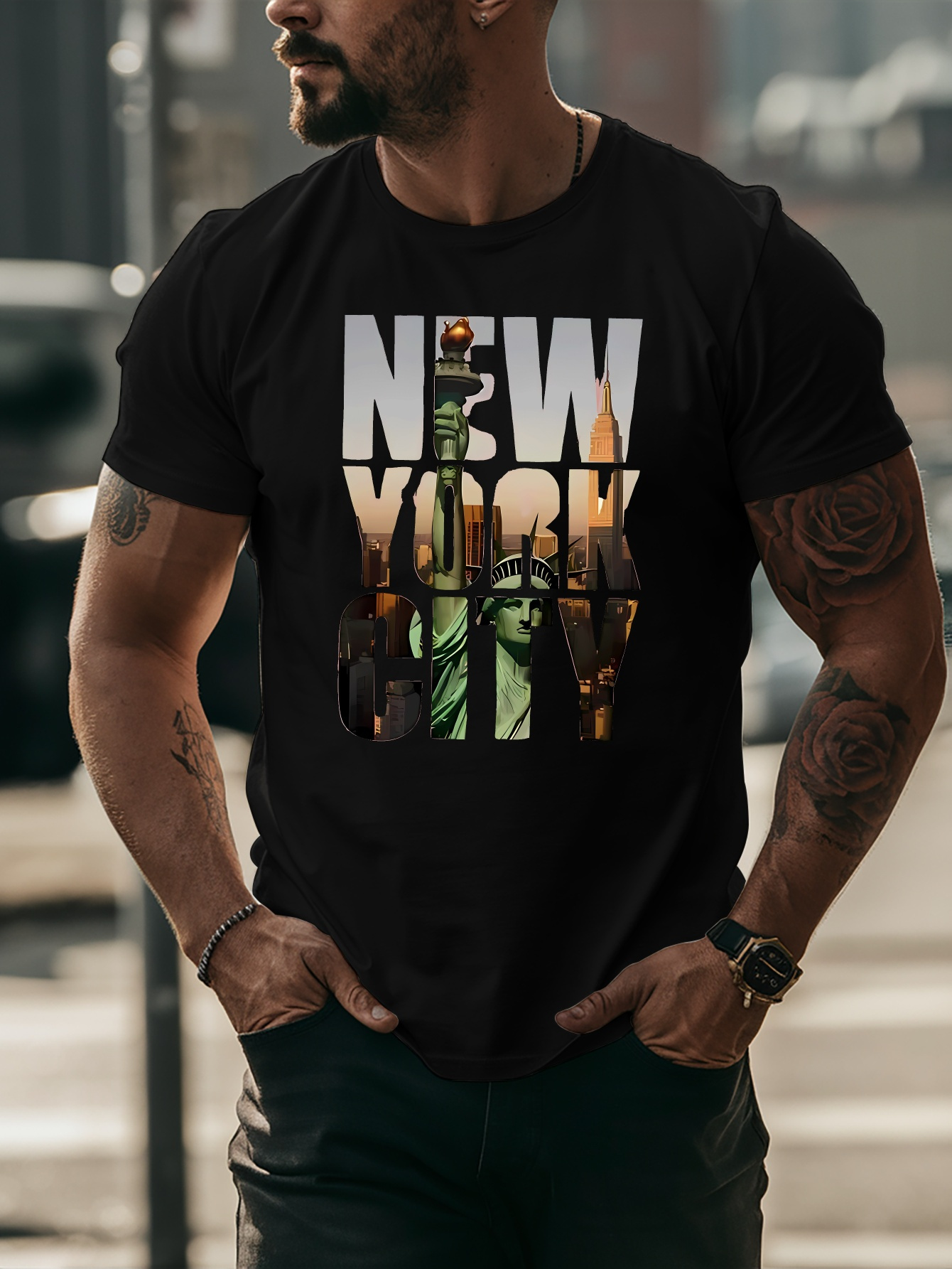 Men Yellow Tee New York City L - Street Fashion New York review and price
