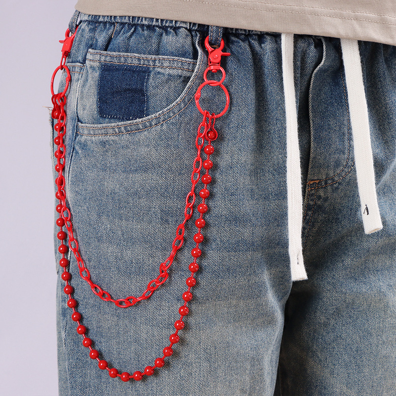 Bright Red Beaded Multi‑Layer  - Street Fashion Girl review and price