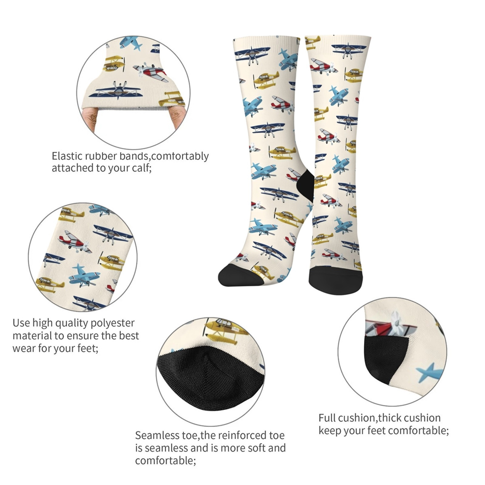 Nostalgic airplane men's socks - Street Fashion Style Youtube review and price