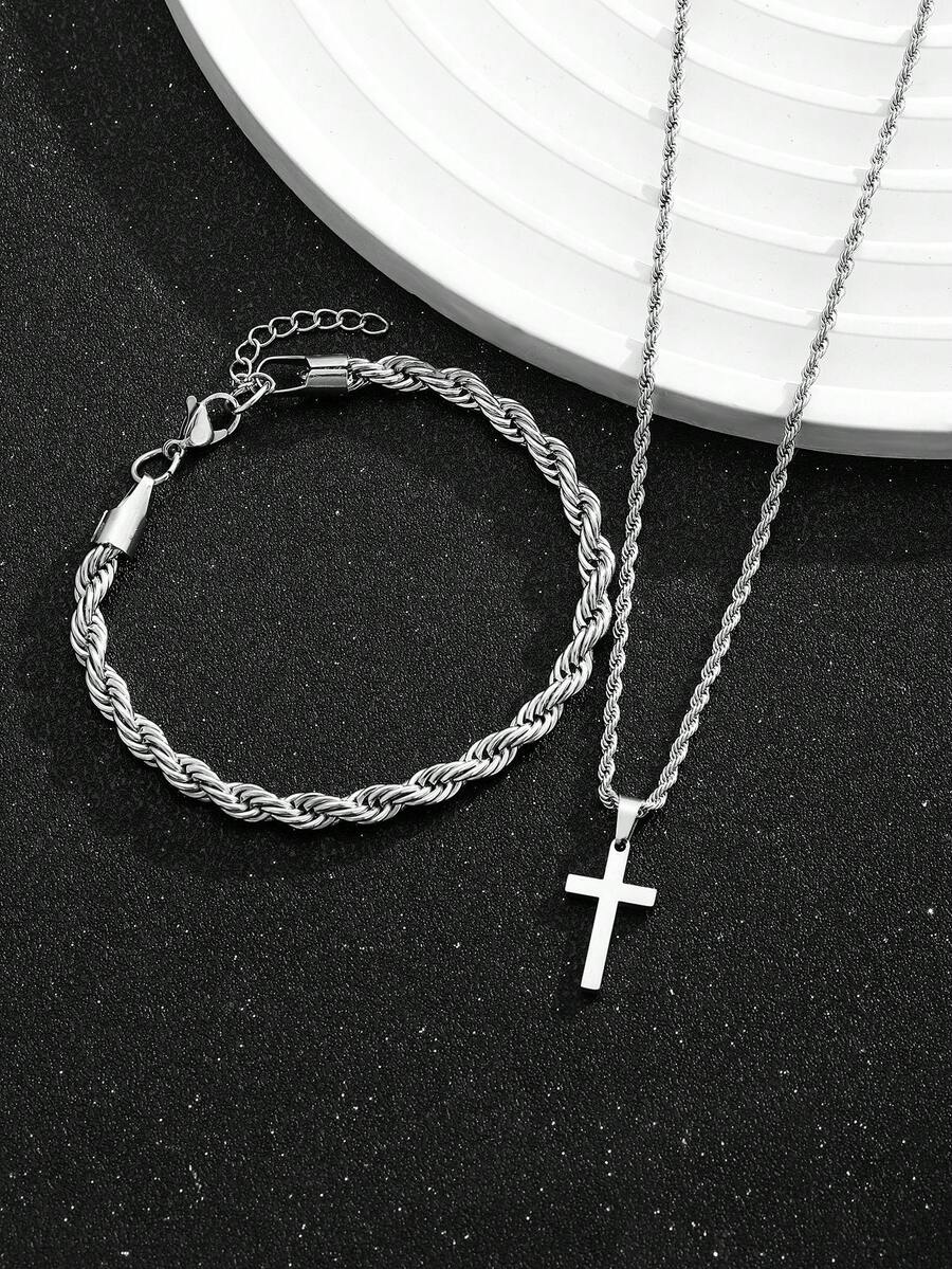 1 Set Stainless Steel Cross Pe - Street Fashion Jewelry review and price