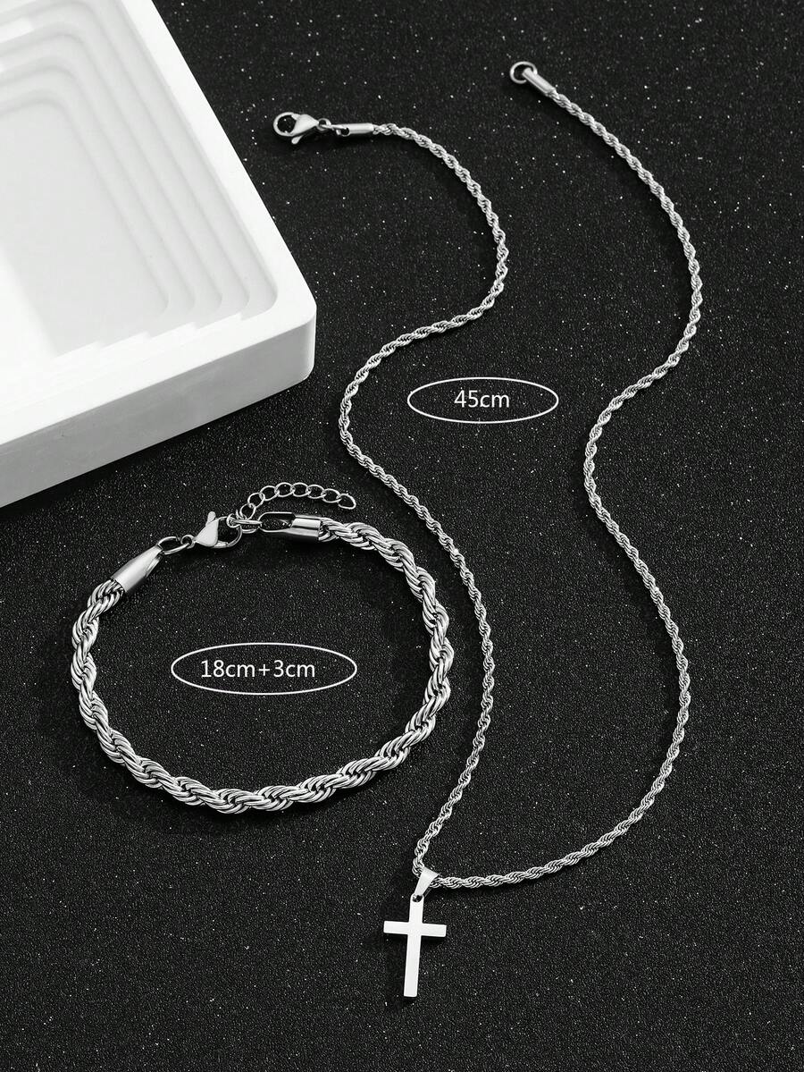 1 Set Stainless Steel Cross Pe - Street Fashion Jewelry review and price