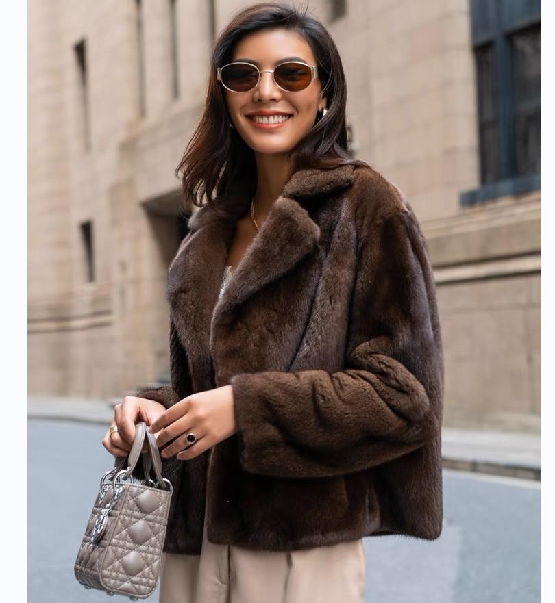 Women's 100% Genuine Mink Fur  - Street Fashion Logo review and price