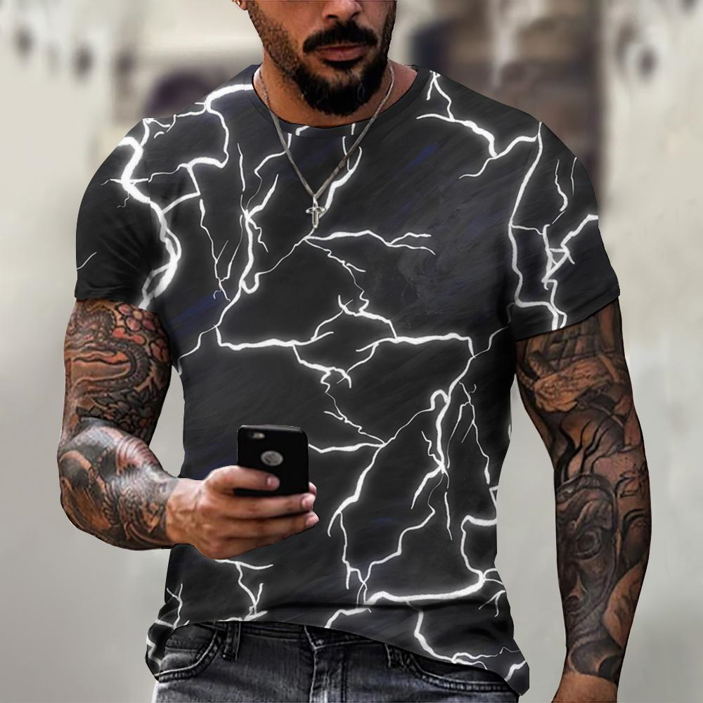 Lightning Graphic Men's T-Shir - Street Fashion Style Male review and price