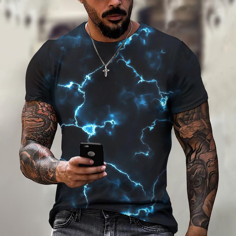 Lightning Graphic Men's T-Shir - Street Fashion Style Male review and price