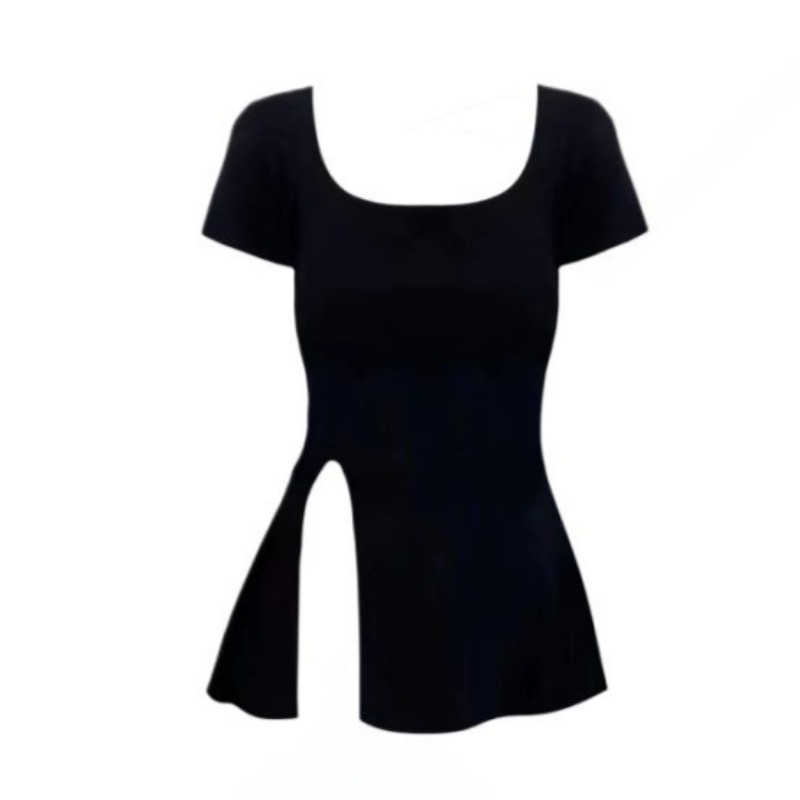 Summer T-shirts for Women Slit - Street Fashion Korean Girl review and price