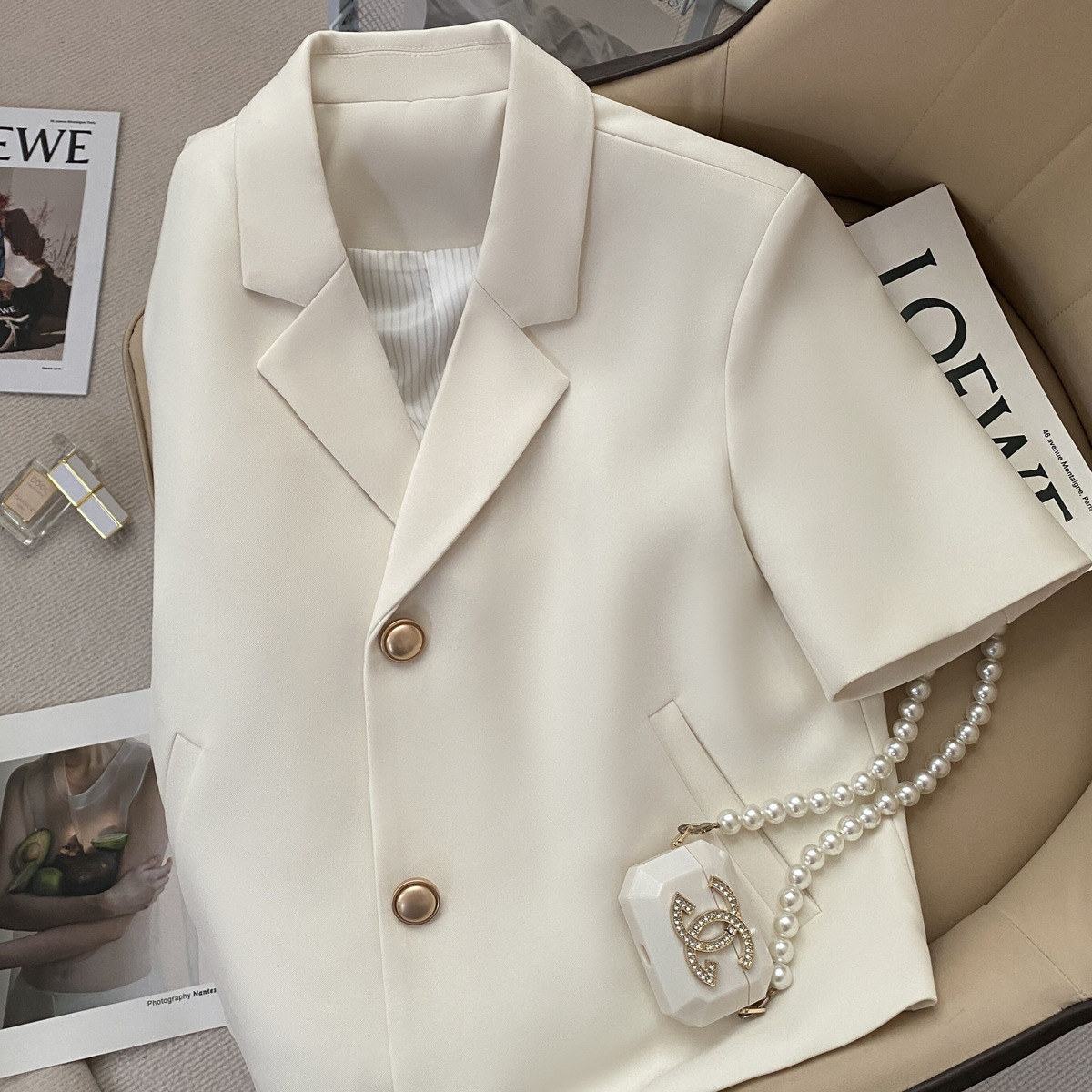 Fashionable Women's Beige Shor - Street Fashion Korean Girl review and price