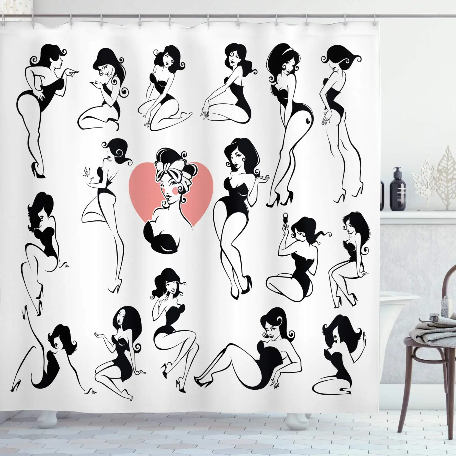 Fashion Woman Shower Curtain M - Street Fashion Pose review and price