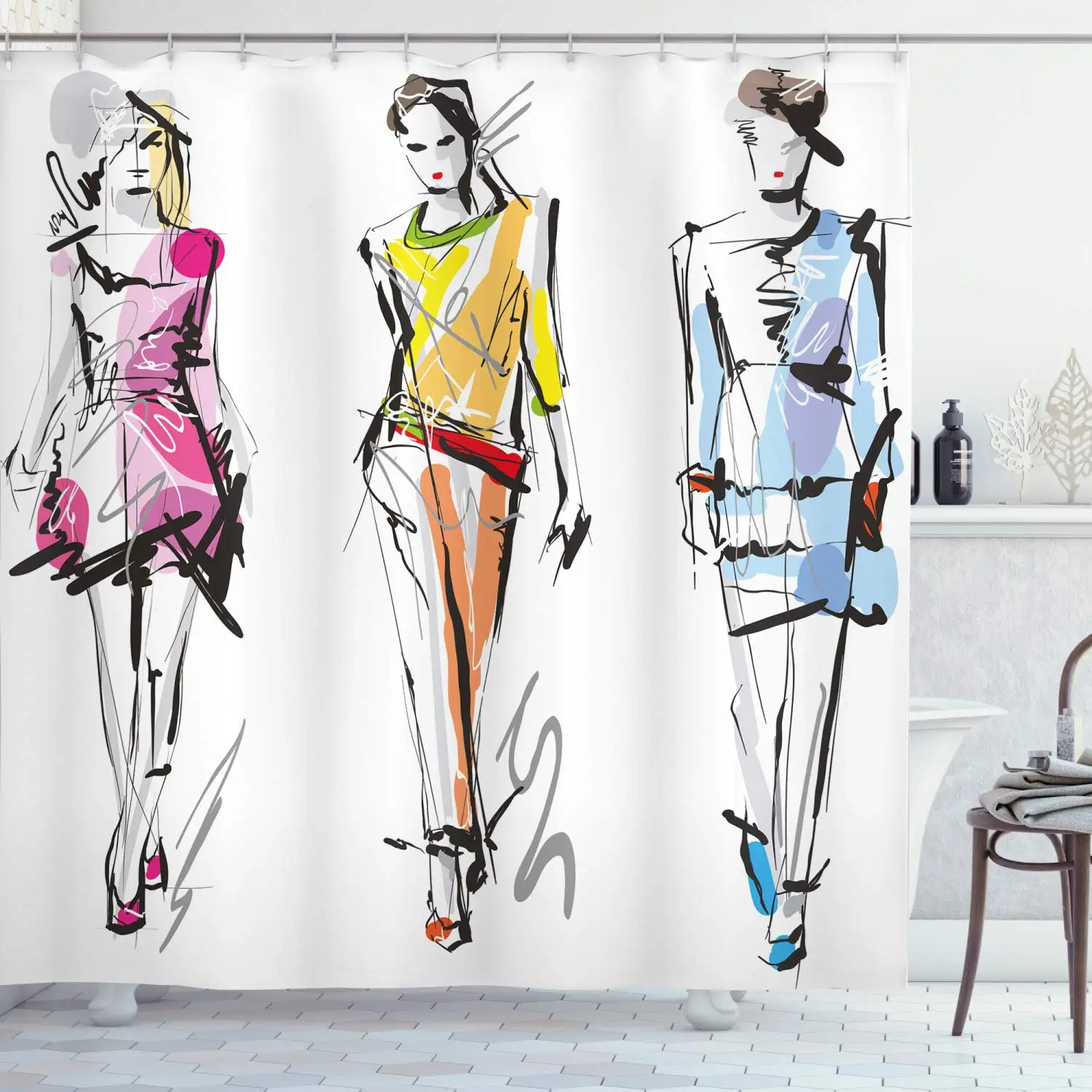 Fashion Woman Shower Curtain M - Street Fashion Pose review and price