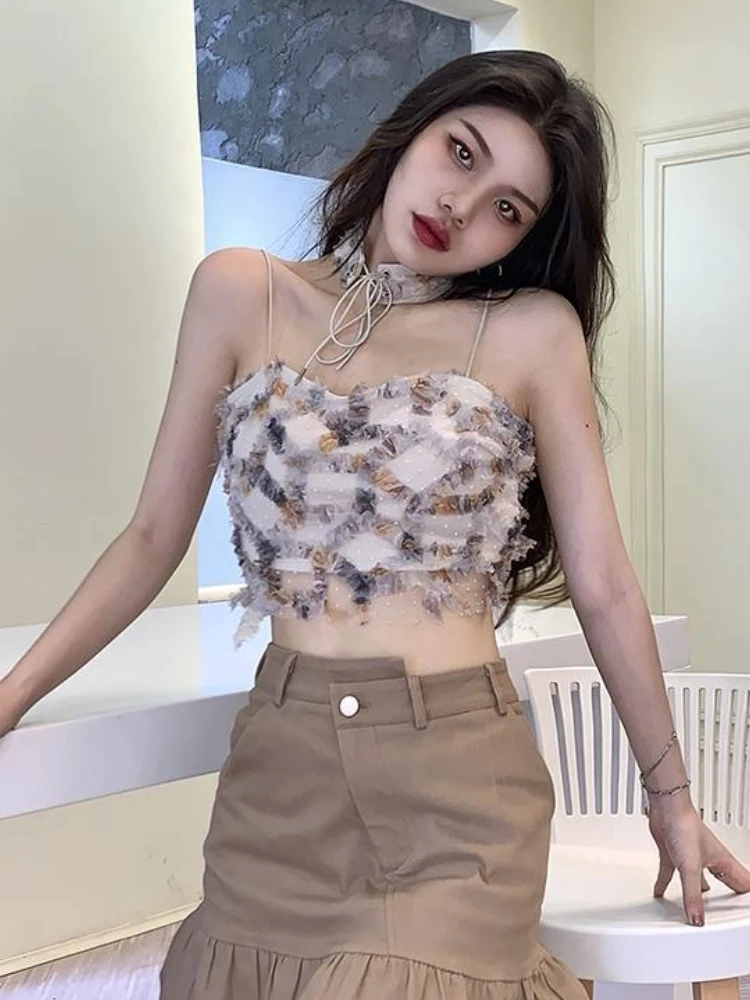 Camis Women Summer Print Crop  - Street Fashion Korean Girl review and price