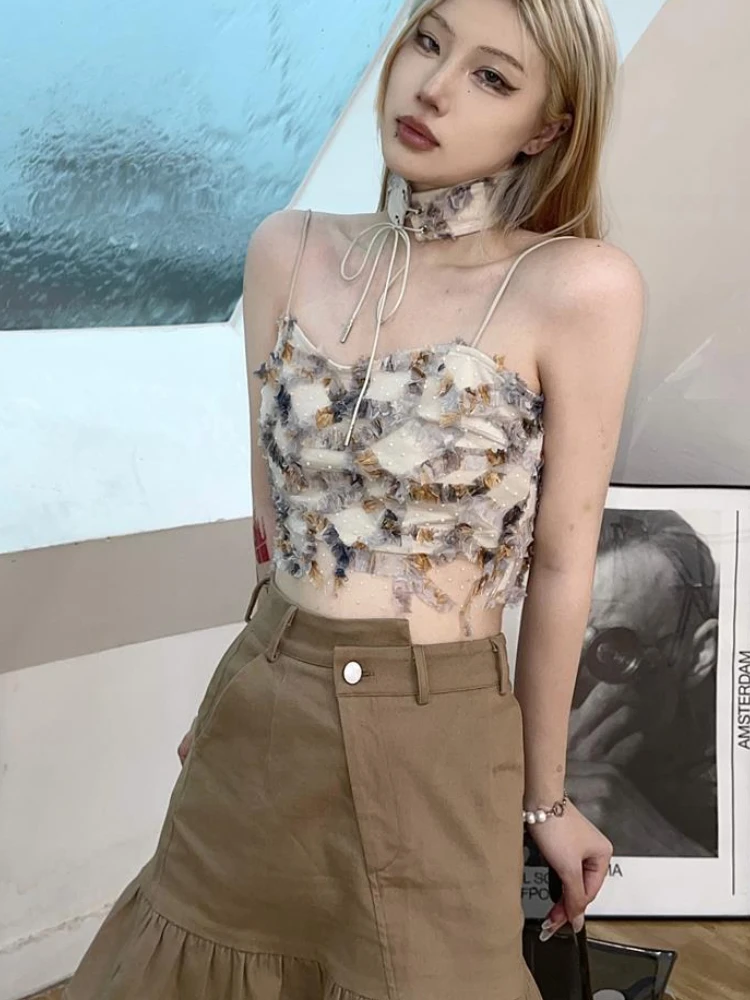 Camis Women Summer Print Crop  - Street Fashion Korean Girl review and price