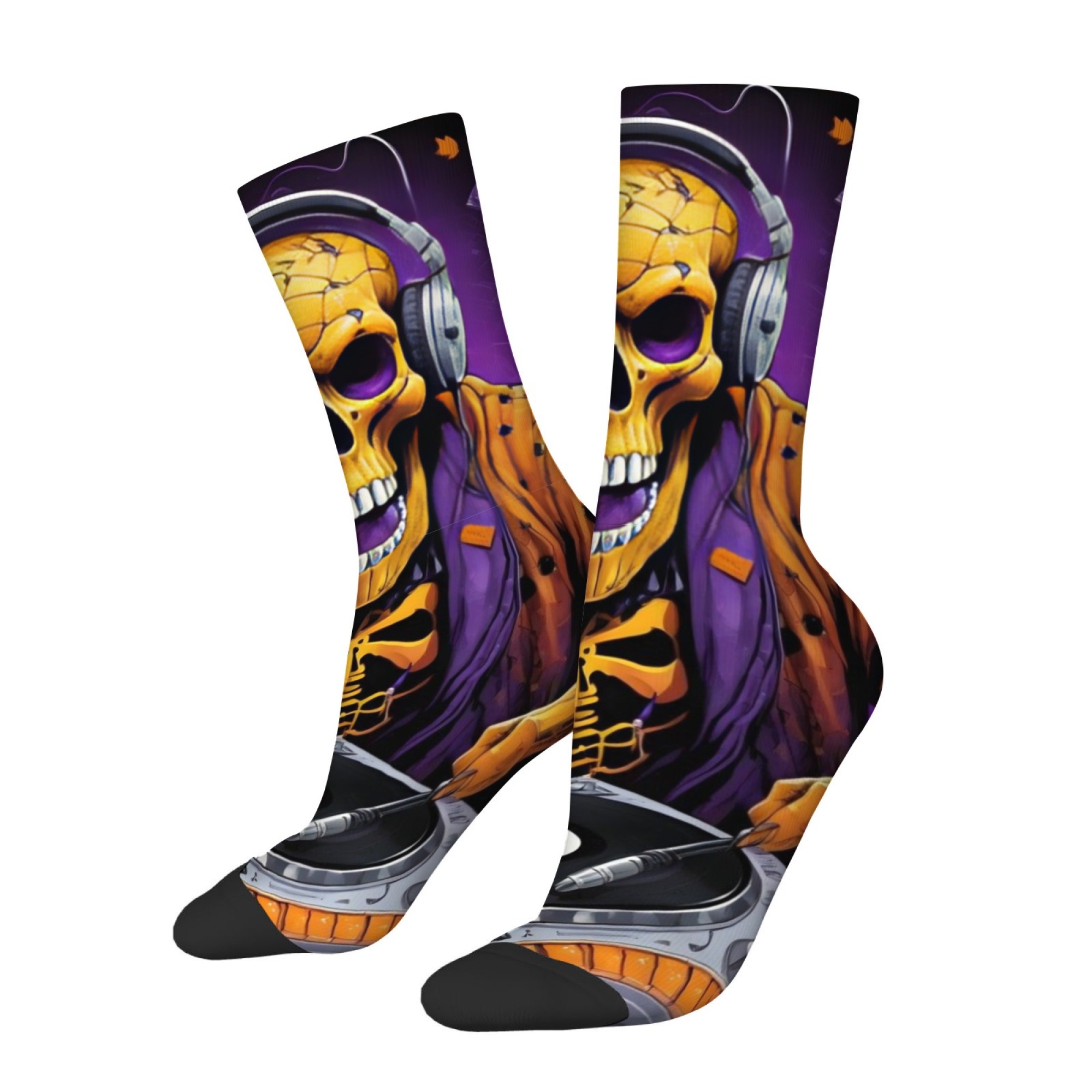 Gothic Skull Print Men's Socks - Street Fashion Style Youtube review and price