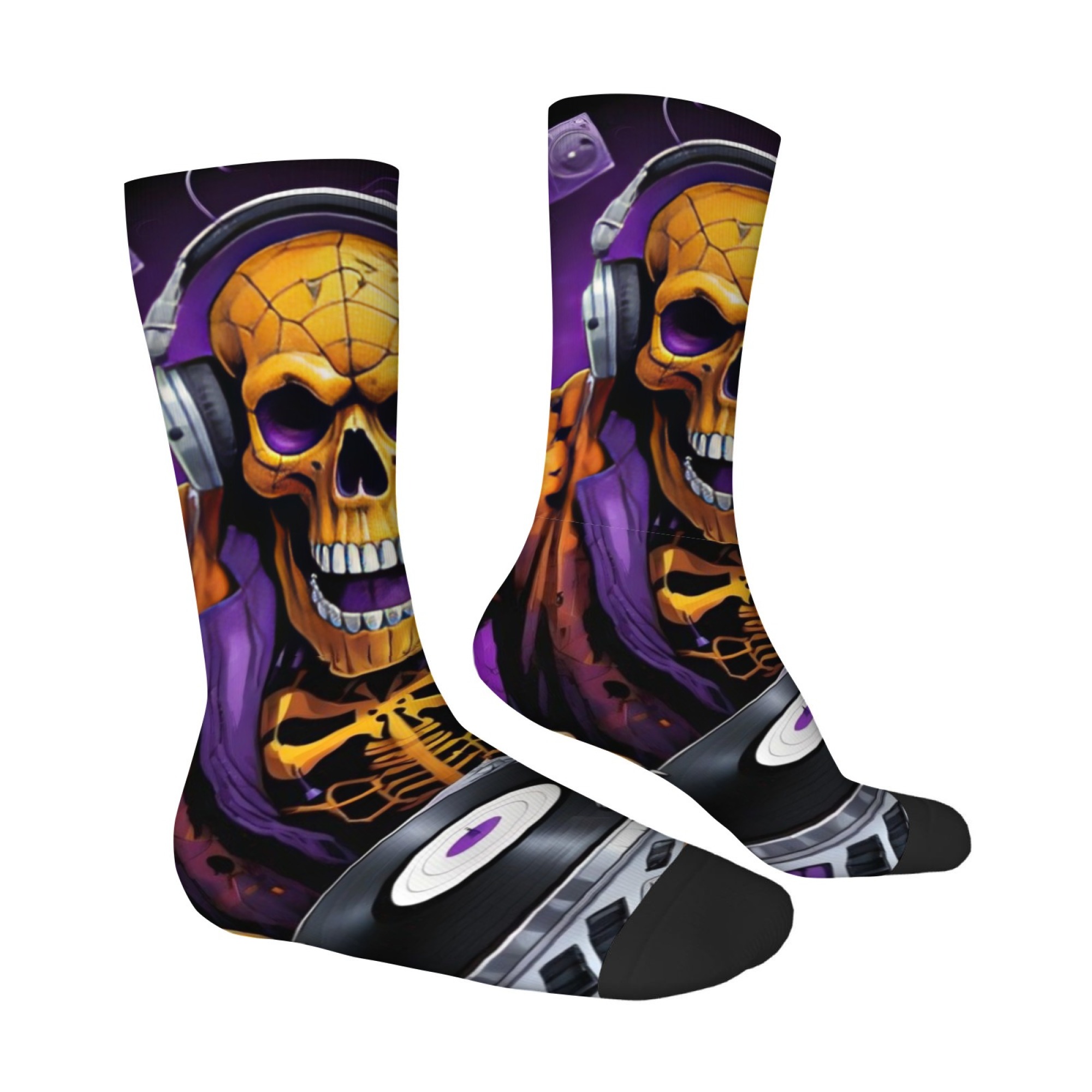 Gothic Skull Print Men's Socks - Street Fashion Style Youtube review and price