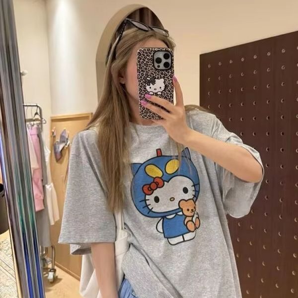 Short Sleeved Hello Kitty Prin - Street Fashion Designer review and price