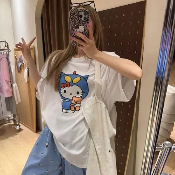 Short Sleeved Hello Kitty Prin - Street Fashion Designer review and price