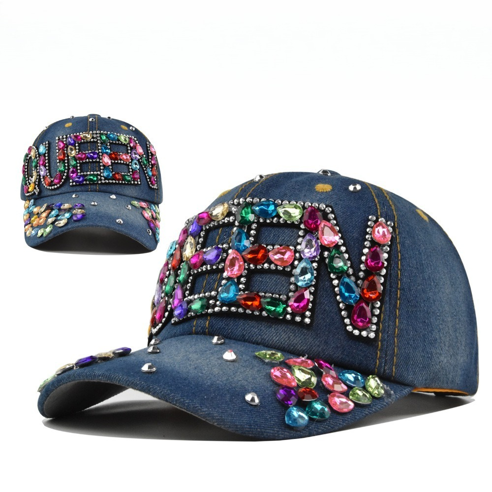 Queen Rhinestone Denim Basebal - Queen Street Fashion review and price