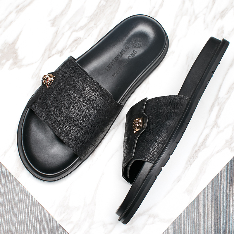2025 New Genuine Leather Slipp - Street Fashion Style Male review and price