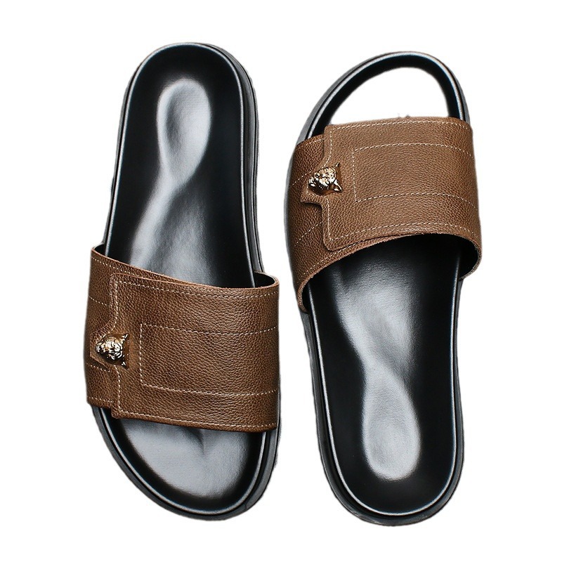 2025 New Genuine Leather Slipp - Street Fashion Style Male review and price