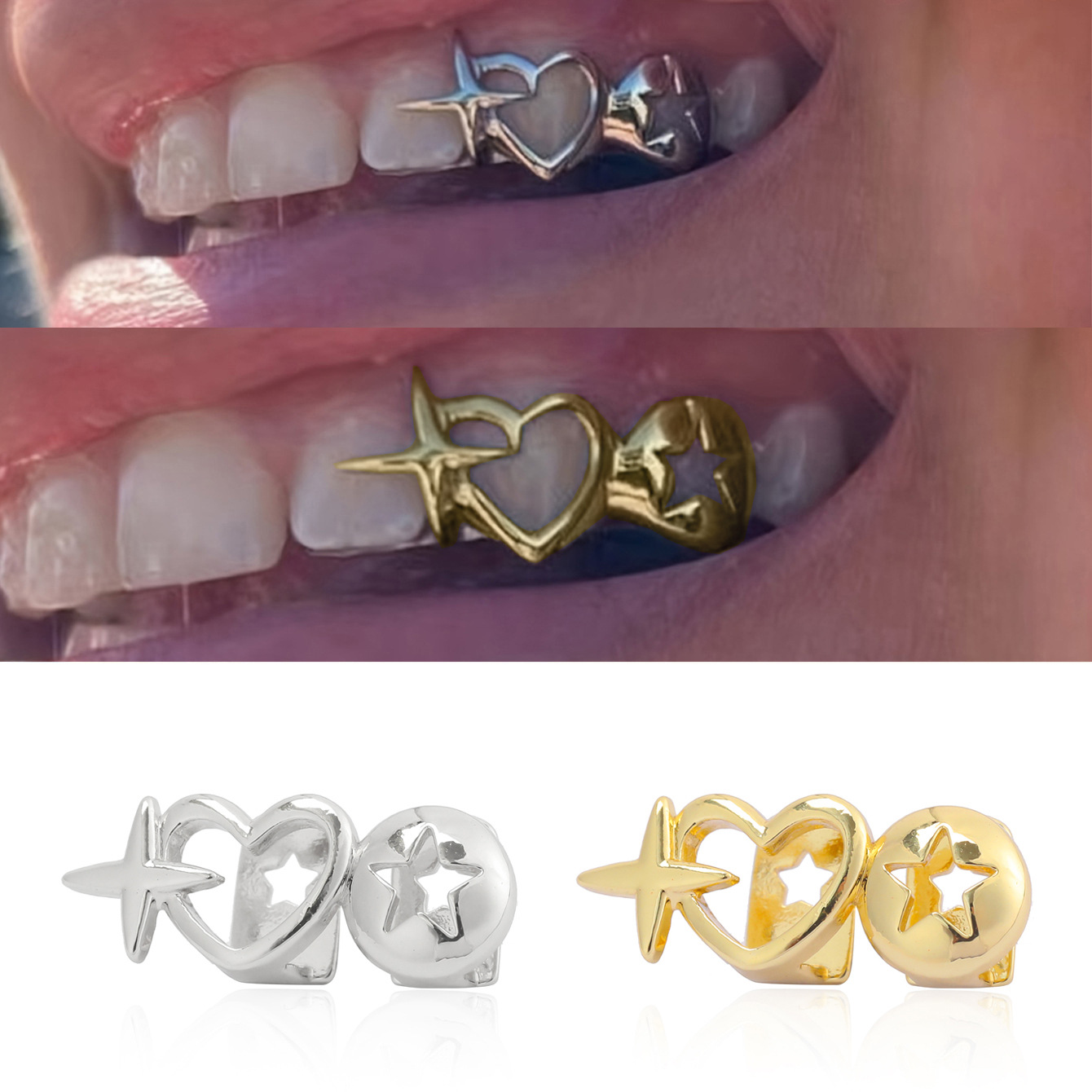 Punk Hip Hop Hollow Heart Teet - Street Fashion Jewelry review and price