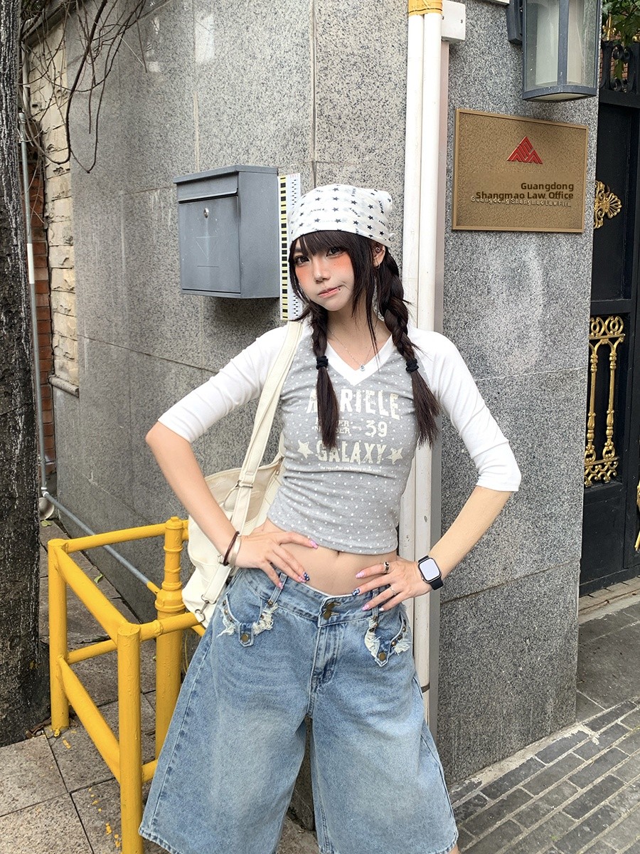 Summer Polka Dot Splice V Neck - Street Fashion Korean Girl review and price