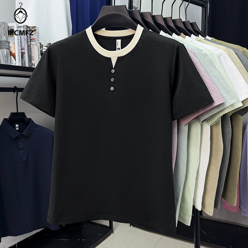 Men Casual Short Sleeve Henley - Street Fashion Tshirt review and price
