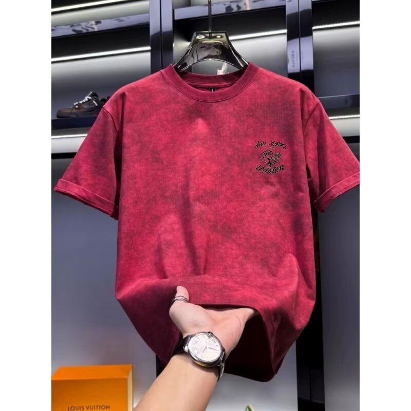 Summer men's khaki T-shirt Hig - Street Fashion In Chinese review and price
