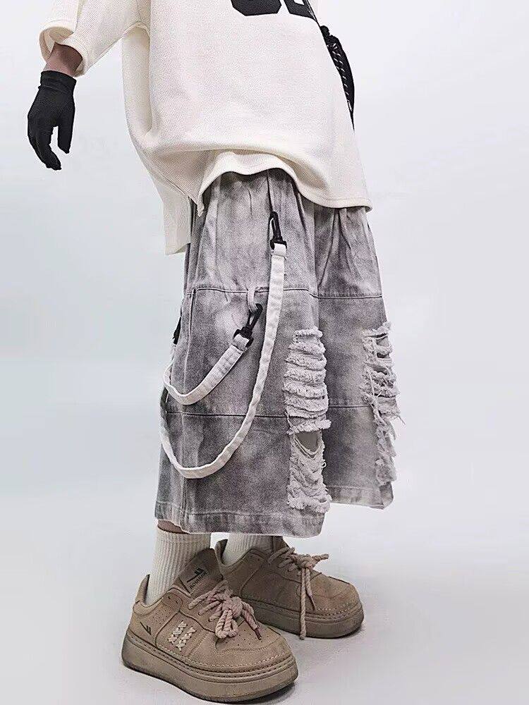 Retro Hip-hop Men's Ripped Jea - Street Fashion Style Male review and price